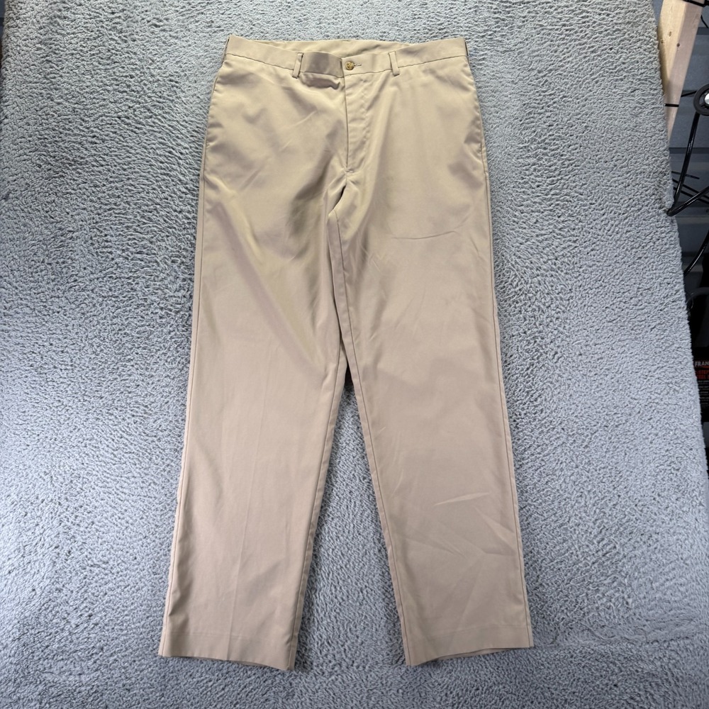 PGA Tour Pant Men's 36x32 Beige Polyester Golf Straight Leg Performance Sports